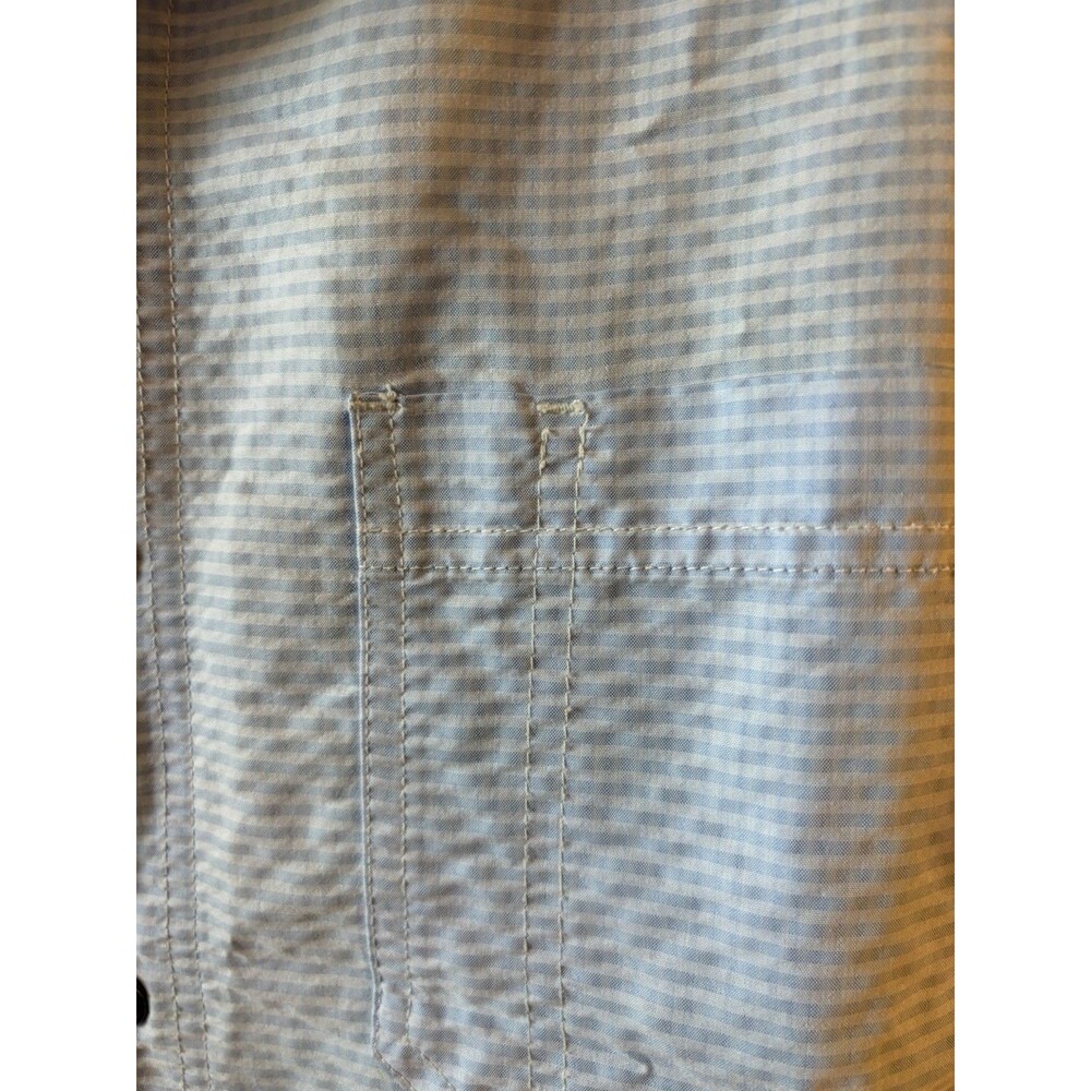 ROYAL ROBBINS Blue Checkered Short Sleeve Button Up Relaxed Fit Men's Size XL - Picture 6 of 6